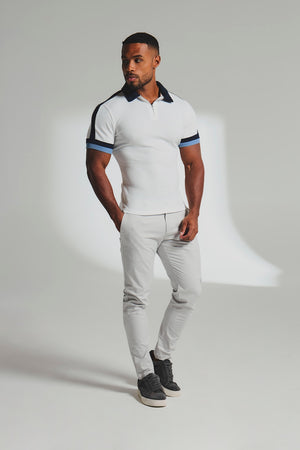 Colour Blocked Zip Neck Polo Shirt - TAILORED ATHLETE - USA