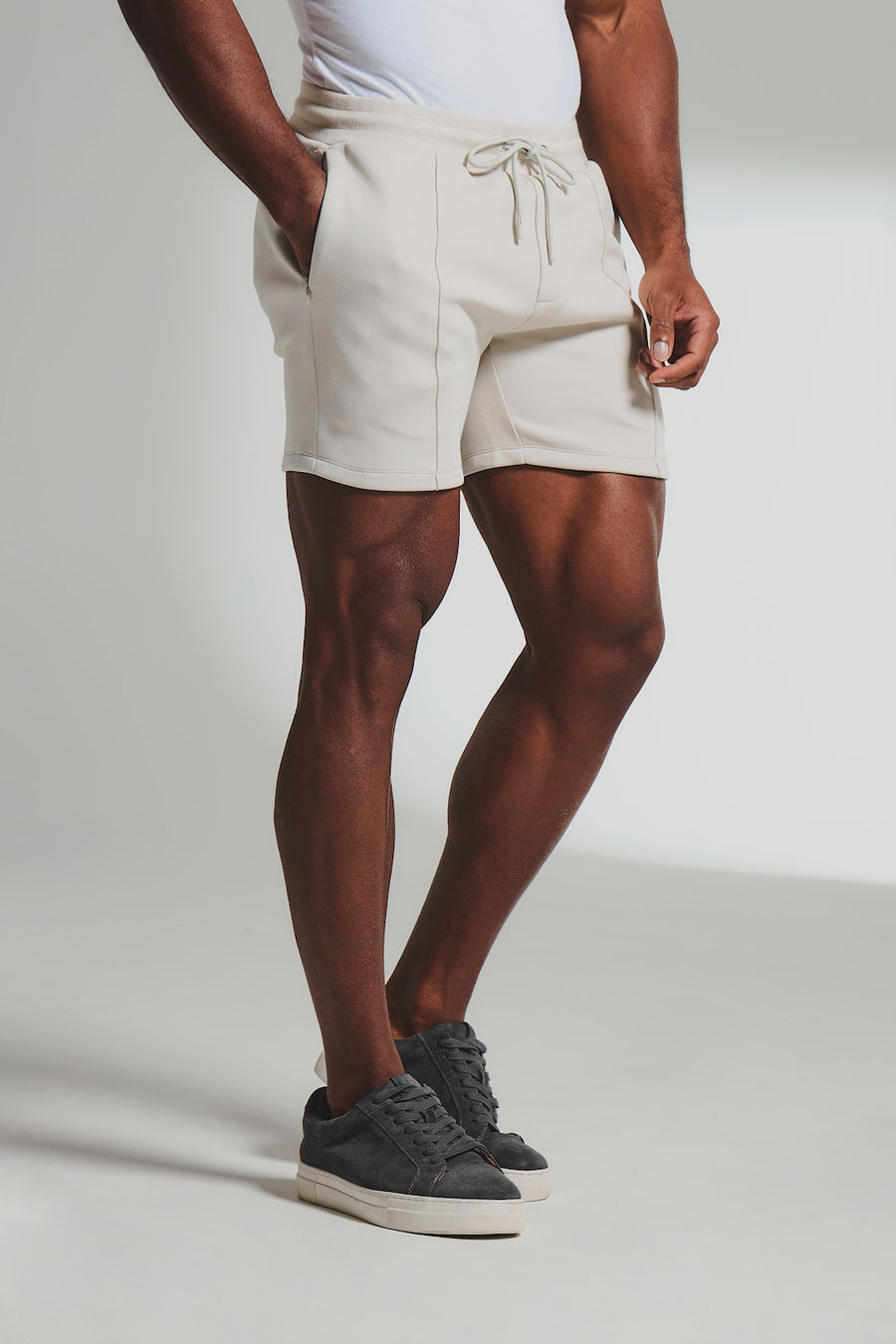Luxe Sweat Shorts in Chalk - TAILORED ATHLETE - USA