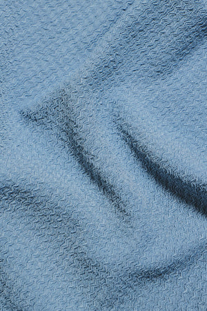 Textured Cuban Collar Shirt in Slate Blue - TAILORED ATHLETE - USA