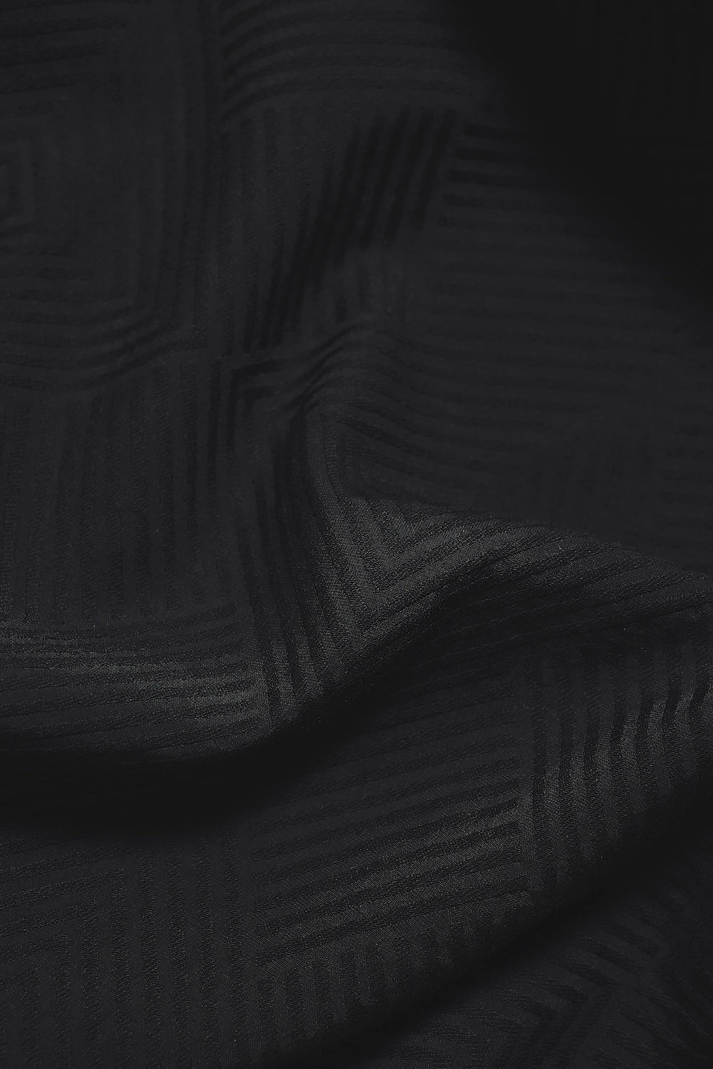Woven Textured Cuban Collar Shirt in Black - TAILORED ATHLETE - USA