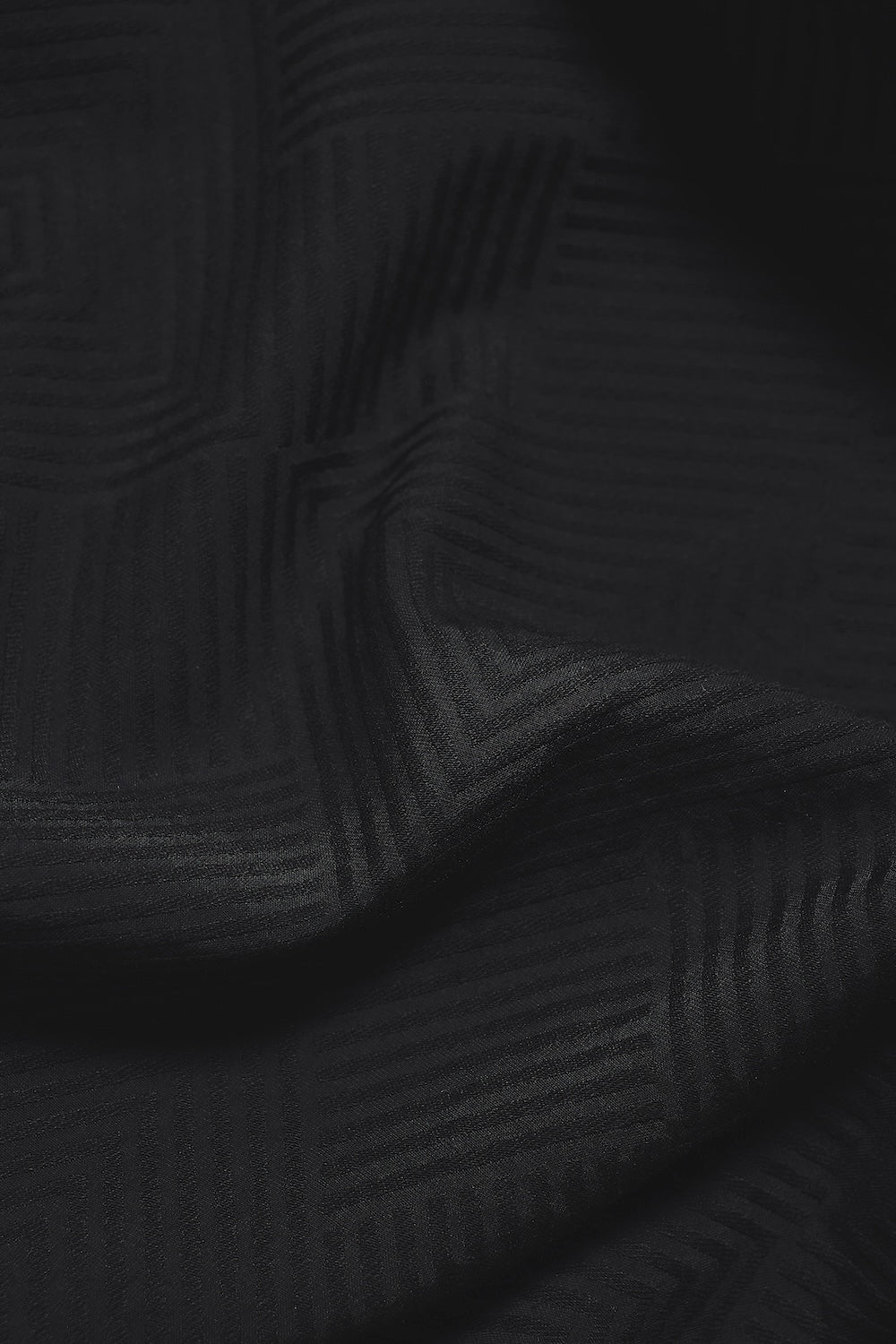 Woven Textured Cuban Collar Shirt in Black - TAILORED ATHLETE - USA