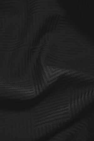 Woven Textured Cuban Collar Shirt in Black - TAILORED ATHLETE - USA