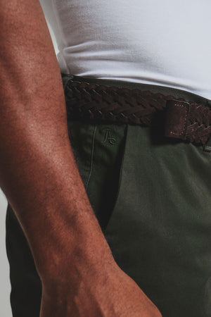 Athletic Fit Stretch Chino Shorts 5" in Dark Khaki - TAILORED ATHLETE - USA