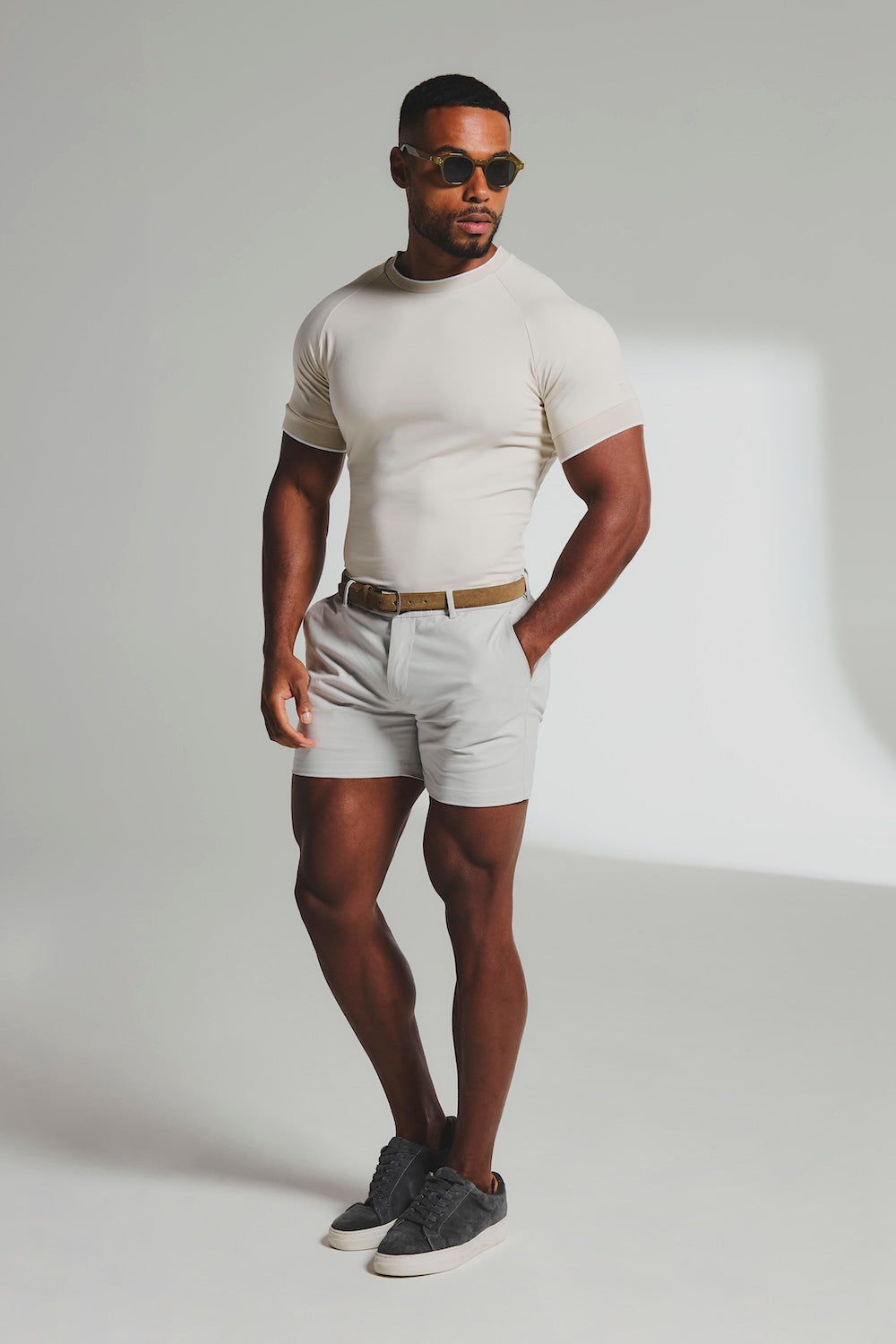 Fine Tipped T-Shirt in Alabaster and White - TAILORED ATHLETE - USA