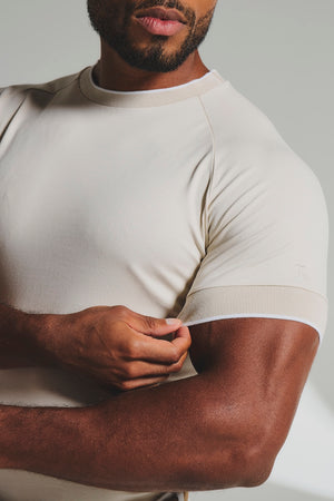 Fine Tipped T-Shirt in Alabaster and White - TAILORED ATHLETE - USA