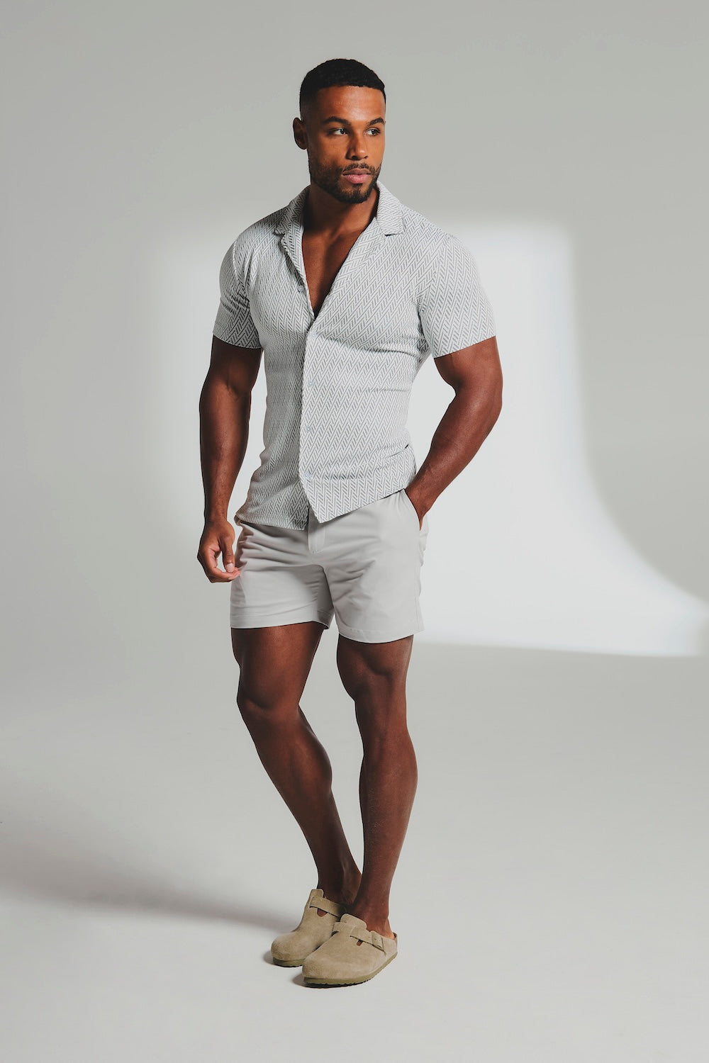 Smart Chino Side Adjuster Shorts in Dove Grey - TAILORED ATHLETE - USA