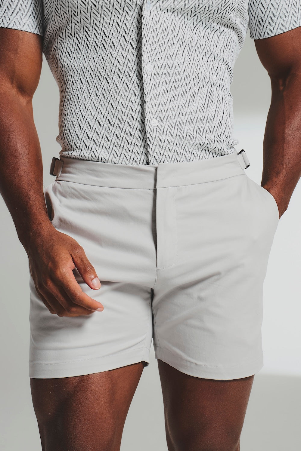 Smart Chino Side Adjuster Shorts in Dove Grey - TAILORED ATHLETE - USA
