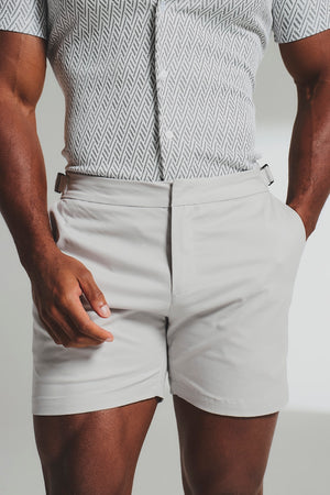 Smart Chino Side Adjuster Shorts in Dove Grey - TAILORED ATHLETE - USA
