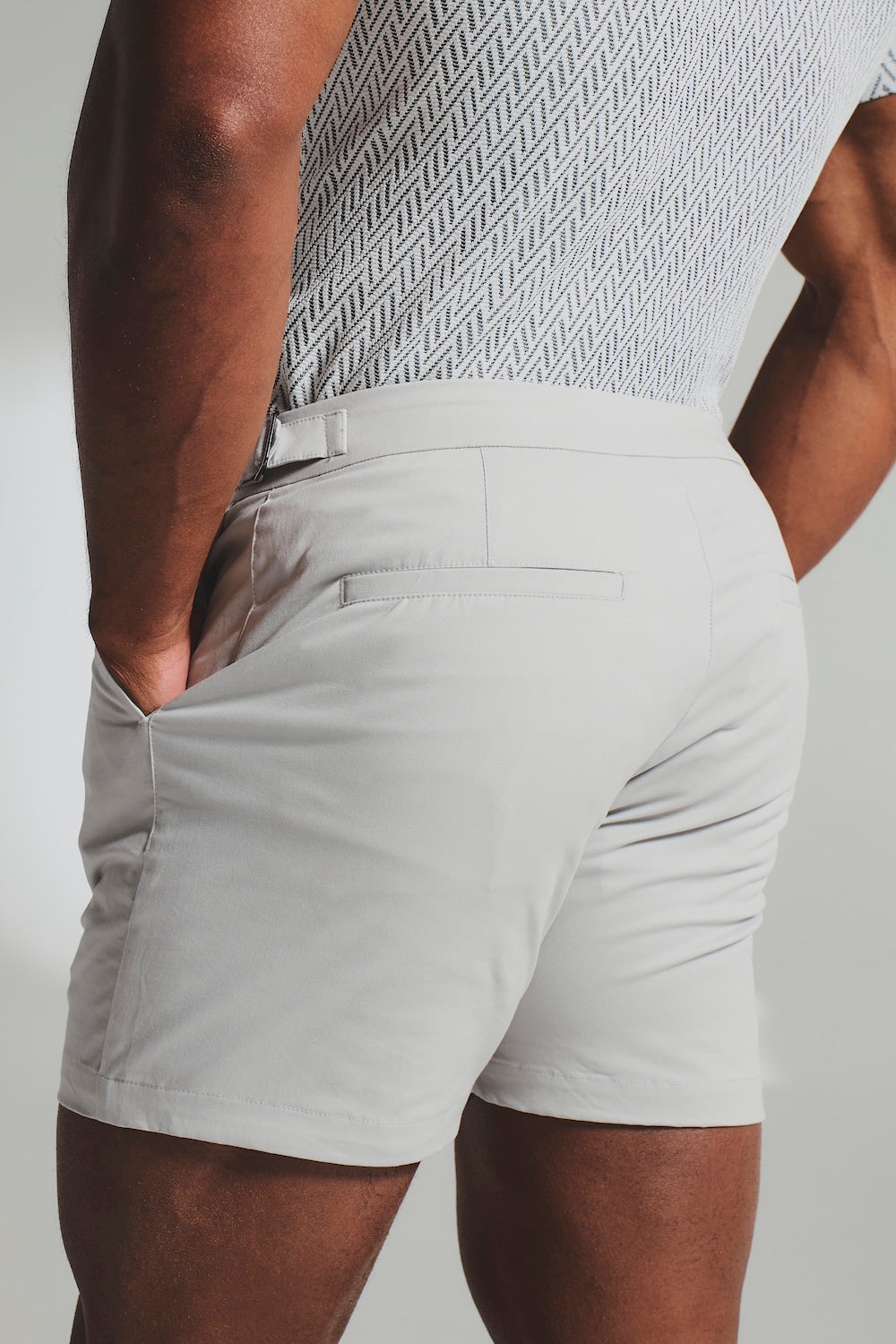 Smart Chino Side Adjuster Shorts in Dove Grey - TAILORED ATHLETE - USA