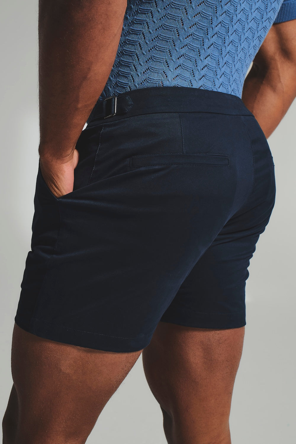Smart Chino Side Adjuster Shorts in Navy - TAILORED ATHLETE - USA