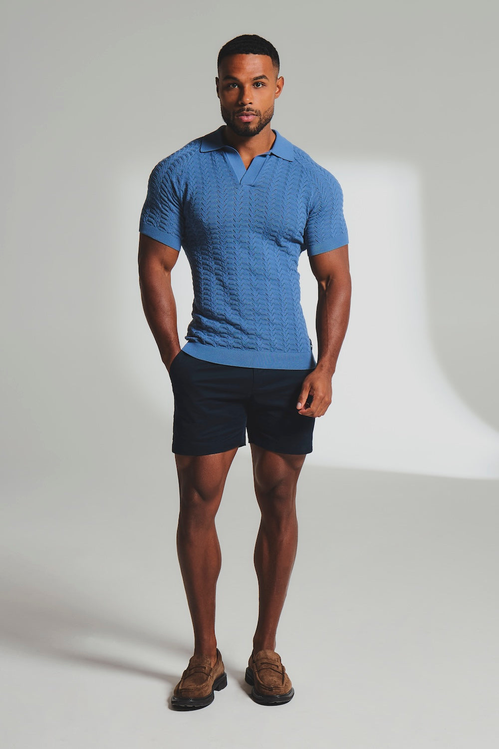 Smart Chino Side Adjuster Shorts in Navy - TAILORED ATHLETE - USA