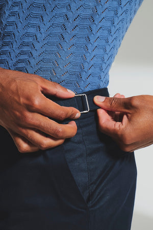 Smart Chino Side Adjuster Shorts in Navy - TAILORED ATHLETE - USA