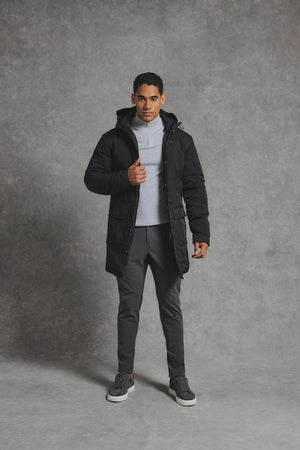 Shower Resistant Padded Parka in Black - TAILORED ATHLETE - USA