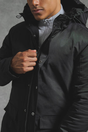 Shower Resistant Padded Parka in Black - TAILORED ATHLETE - USA