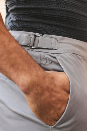 Smart Chino Side Adjuster Pants in Pale Grey - TAILORED ATHLETE - USA