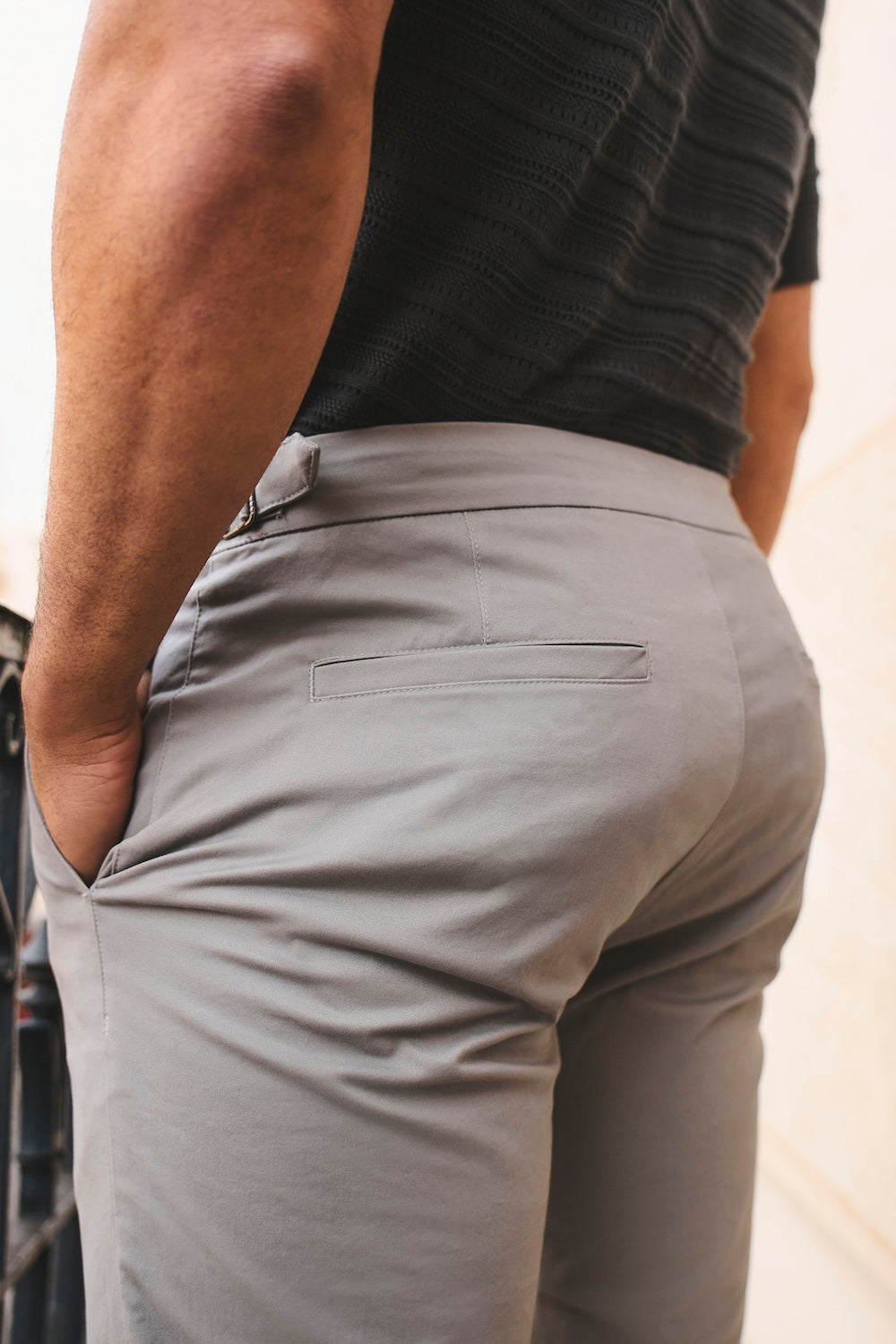 Smart Chino Side Adjuster Pants in Pale Grey - TAILORED ATHLETE - USA