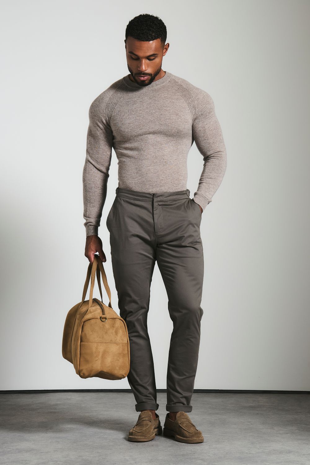 Smart Chino Side Adjuster Pants in Mocha
