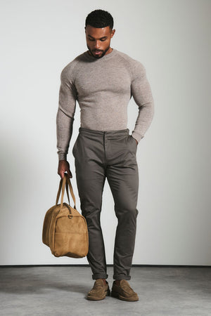 Smart Chino Side Adjuster Pants in Mocha