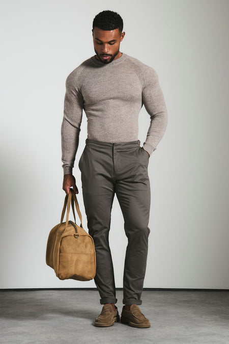 Smart Chino Side Adjuster Pants in Mocha