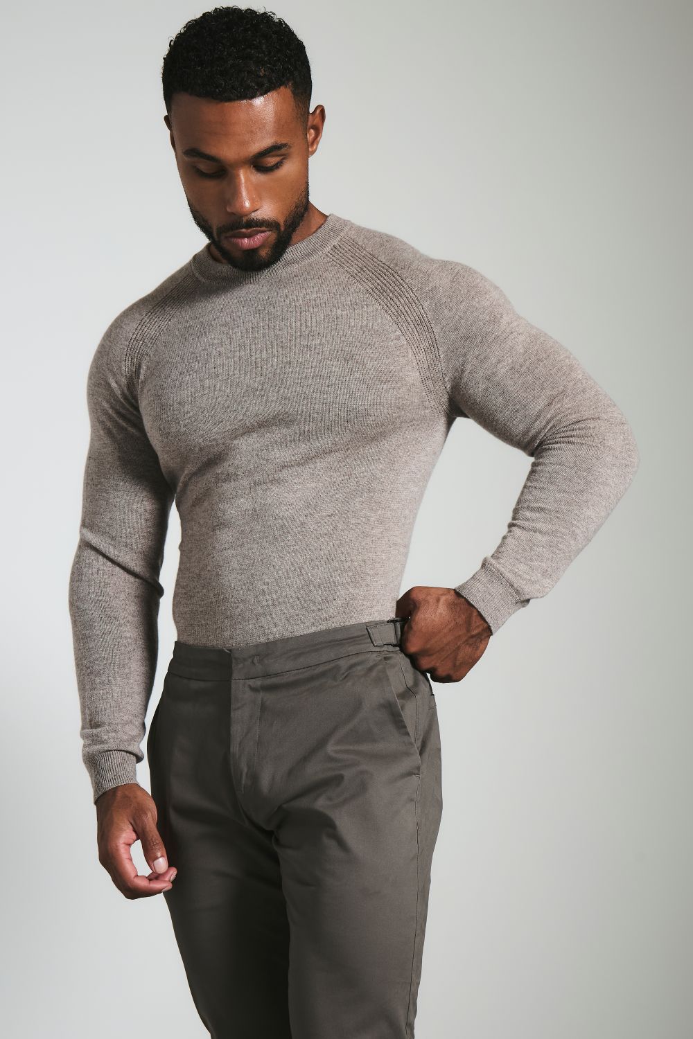 Smart Chino Side Adjuster Pants in Mocha