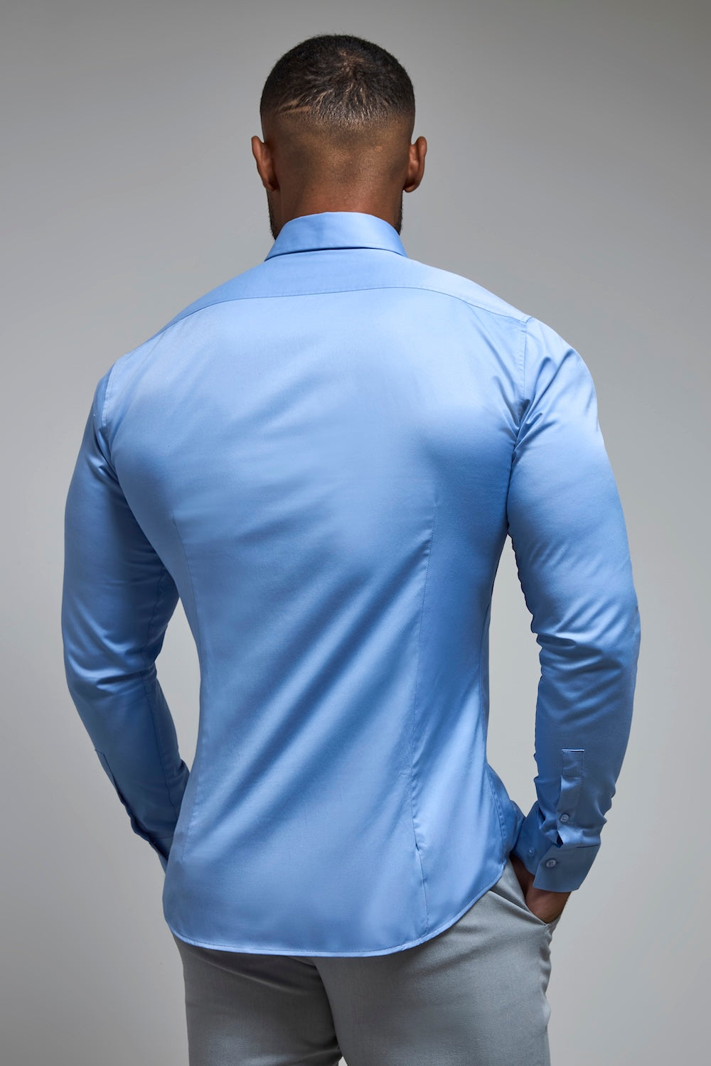 Athletic Fit Signature Shirt in Mid Blue - TAILORED ATHLETE - USA