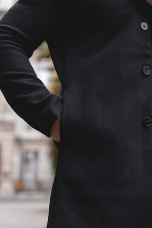 Single Breasted Overcoat in Black - TAILORED ATHLETE - USA