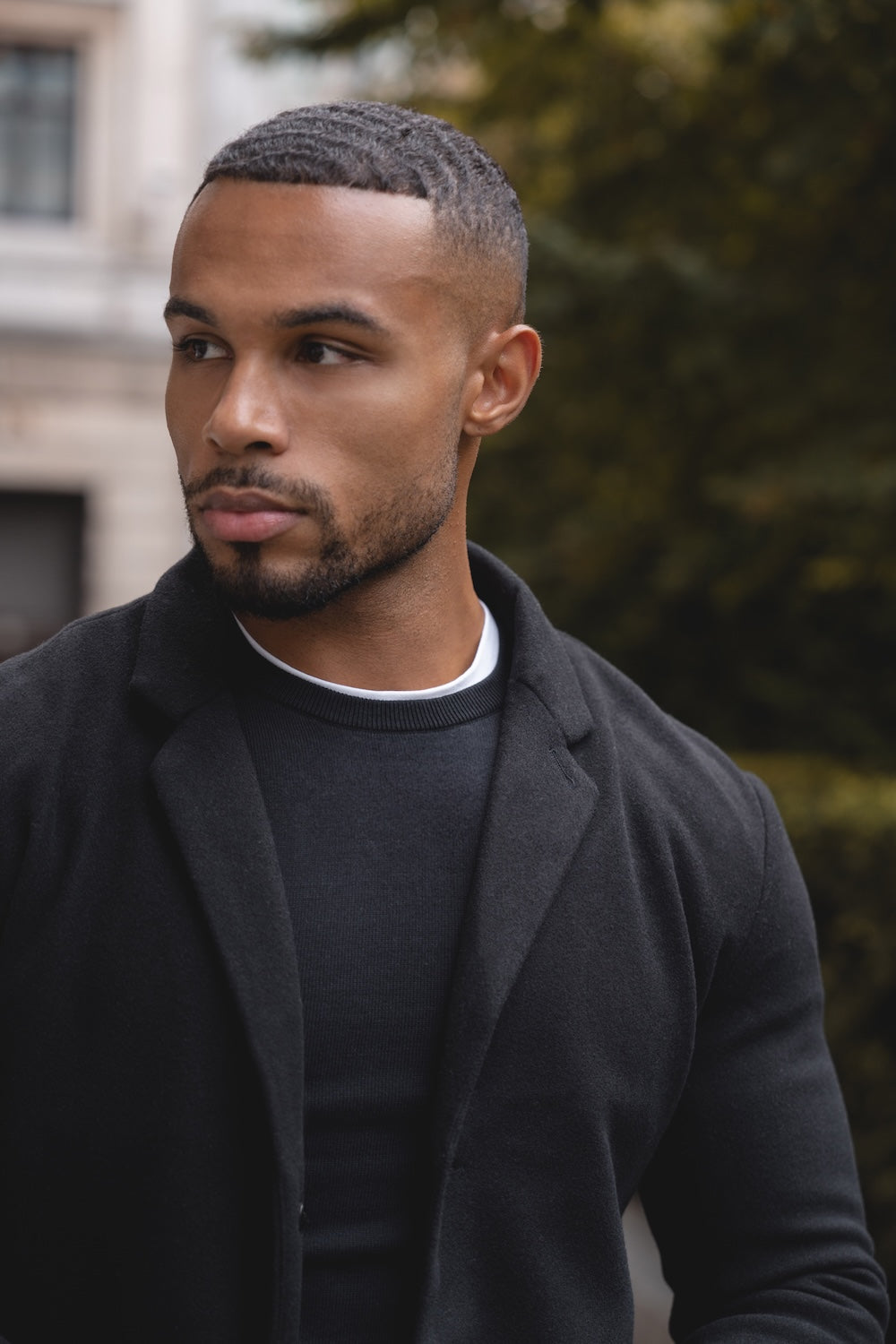Single Breasted Overcoat in Black - TAILORED ATHLETE - USA