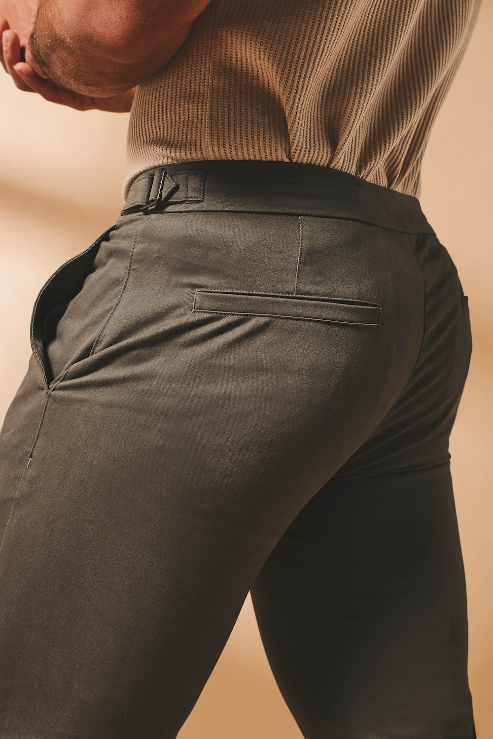 Smart Chino Side Adjuster Pants in Mocha - TAILORED ATHLETE - USA