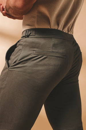 Smart Chino Side Adjuster Pants in Mocha - TAILORED ATHLETE - USA