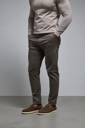Smart Chino Side Adjuster Pants in Mocha - TAILORED ATHLETE - USA