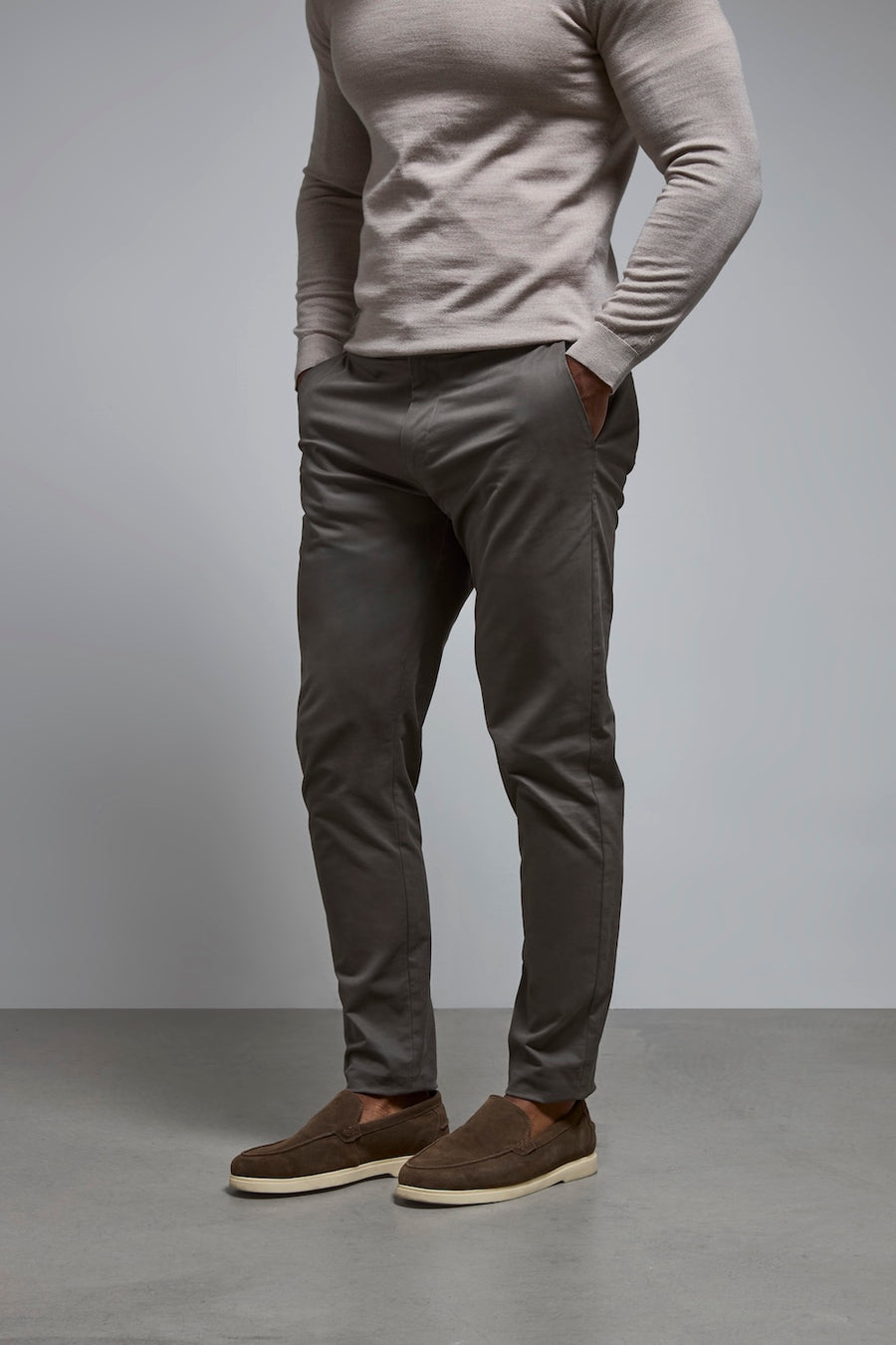 Smart Chino Side Adjuster Pants in Mocha - TAILORED ATHLETE - USA