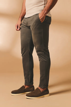 Smart Chino Side Adjuster Pants in Mocha - TAILORED ATHLETE - USA
