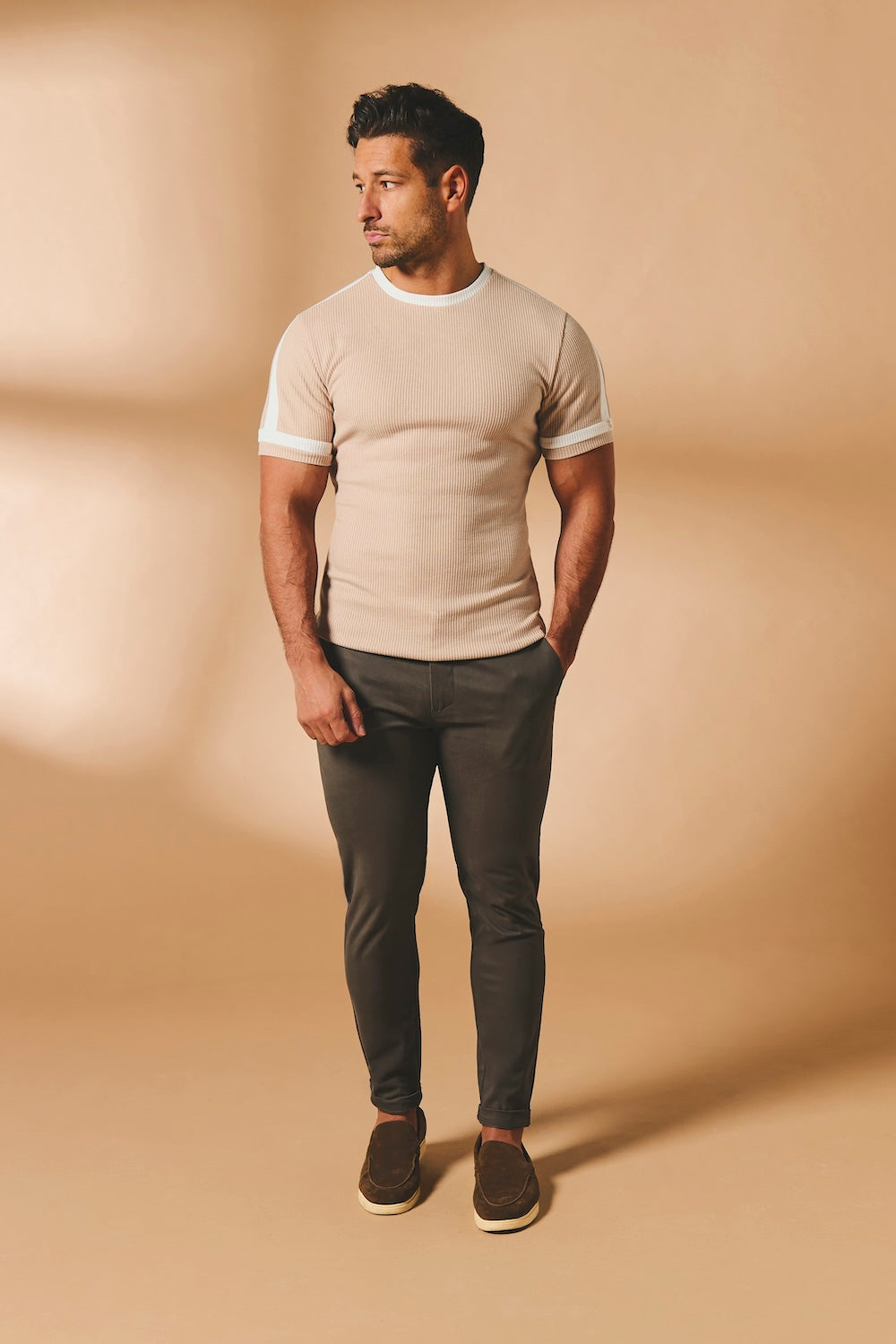 Smart Chino Side Adjuster Pants in Mocha - TAILORED ATHLETE - USA