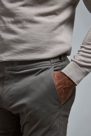 Smart Chino Side Adjuster Pants in Mocha - TAILORED ATHLETE - USA