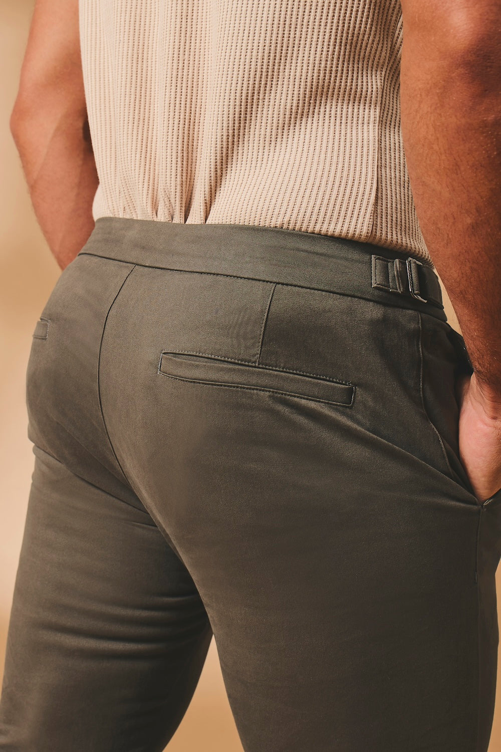 Smart Chino Side Adjuster Pants in Mocha - TAILORED ATHLETE - USA