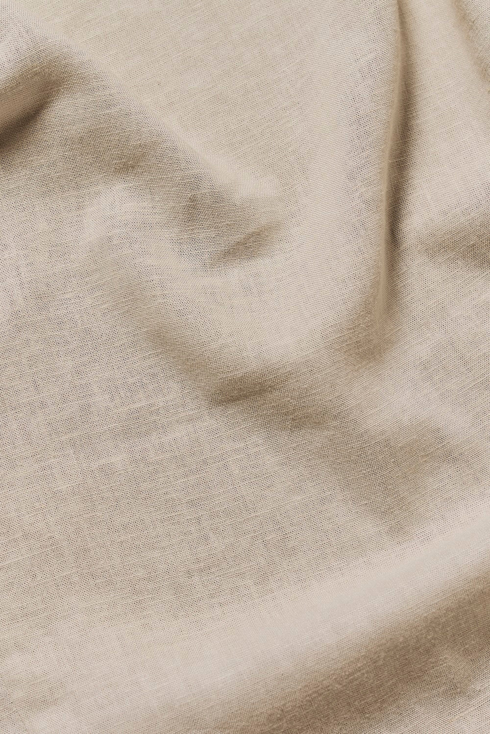 Stretch Linen Blend Cuban Collar Shirt in Stone - TAILORED ATHLETE - USA
