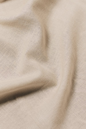 Stretch Linen Blend Cuban Collar Shirt in Stone - TAILORED ATHLETE - USA