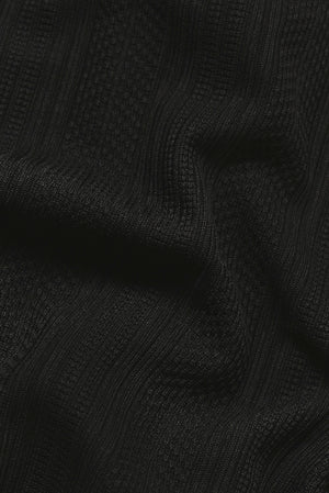 Stripe Patterned Cuban Collar Shirt in Black - TAILORED ATHLETE - USA