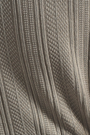 Stripe Patterned Cuban Collar Shirt in Dark Putty - TAILORED ATHLETE - USA