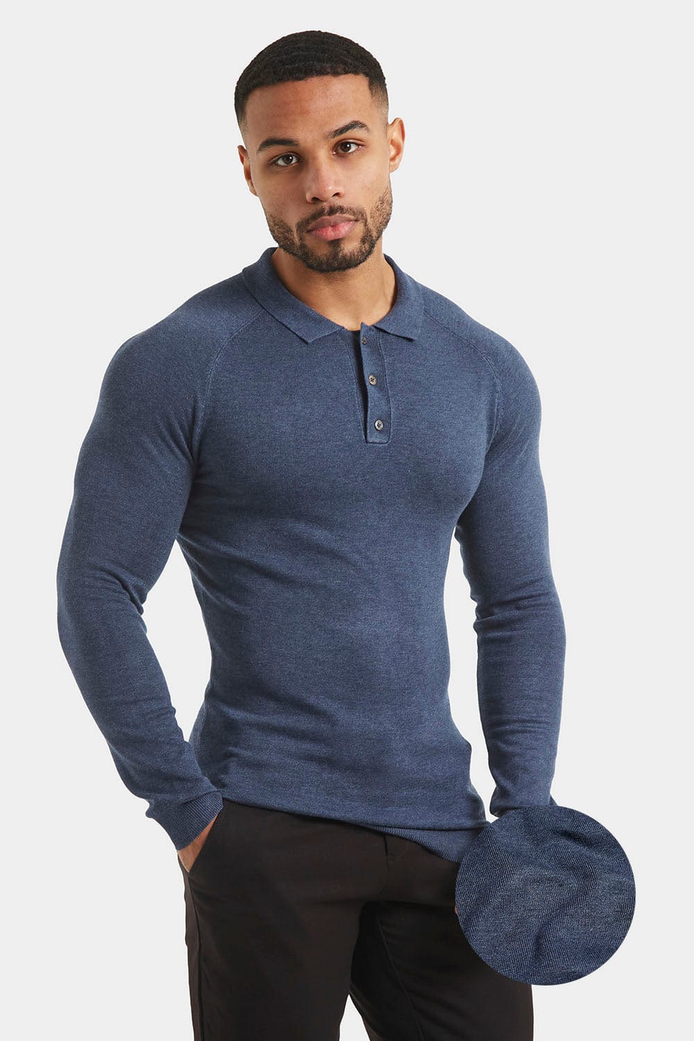 Denim long shop sleeve polo