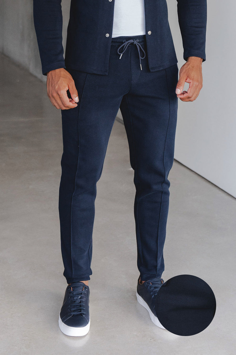 Textured Jersey Joggers in Navy - TAILORED ATHLETE - USA