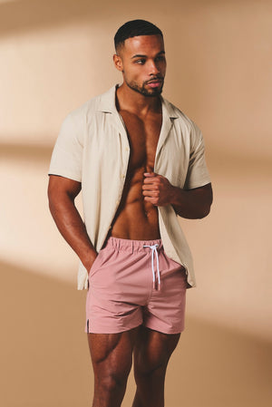 Quick Dry Plain Swim Shorts in Dusky Pink - TAILORED ATHLETE - USA