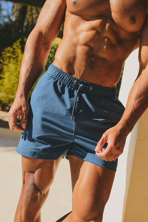Quick Dry Piped Swim Shorts in Airforce and Navy - TAILORED ATHLETE - USA