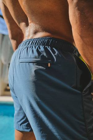 Quick Dry Piped Swim Short in Airforce and Navy - TAILORED ATHLETE - USA