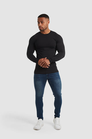 Athletic Fit T-Shirt (LS) in Black