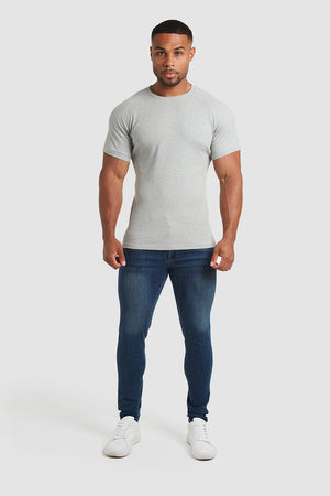 Ribbed T-Shirt in Mid Grey Marl - TAILORED ATHLETE - USA