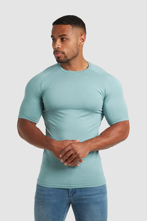 Bamboo Loop Back T-Shirt in Smoked Green - TAILORED ATHLETE - USA