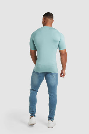 Bamboo Loop Back T-Shirt in Smoked Green - TAILORED ATHLETE - USA