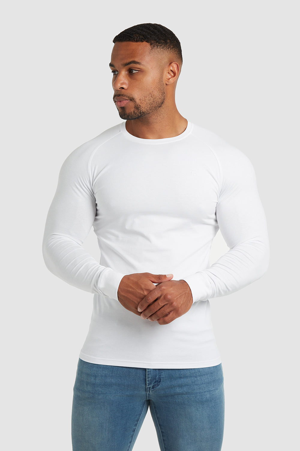 Prisnedsættelse kran opføre sig Athletic Fit T-Shirt (LS) in White - TAILORED ATHLETE - USA