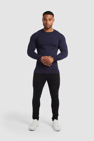 Athletic Fit T-Shirt (LS) in Navy
